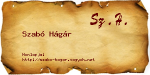 Szabó Hágár névjegykártya